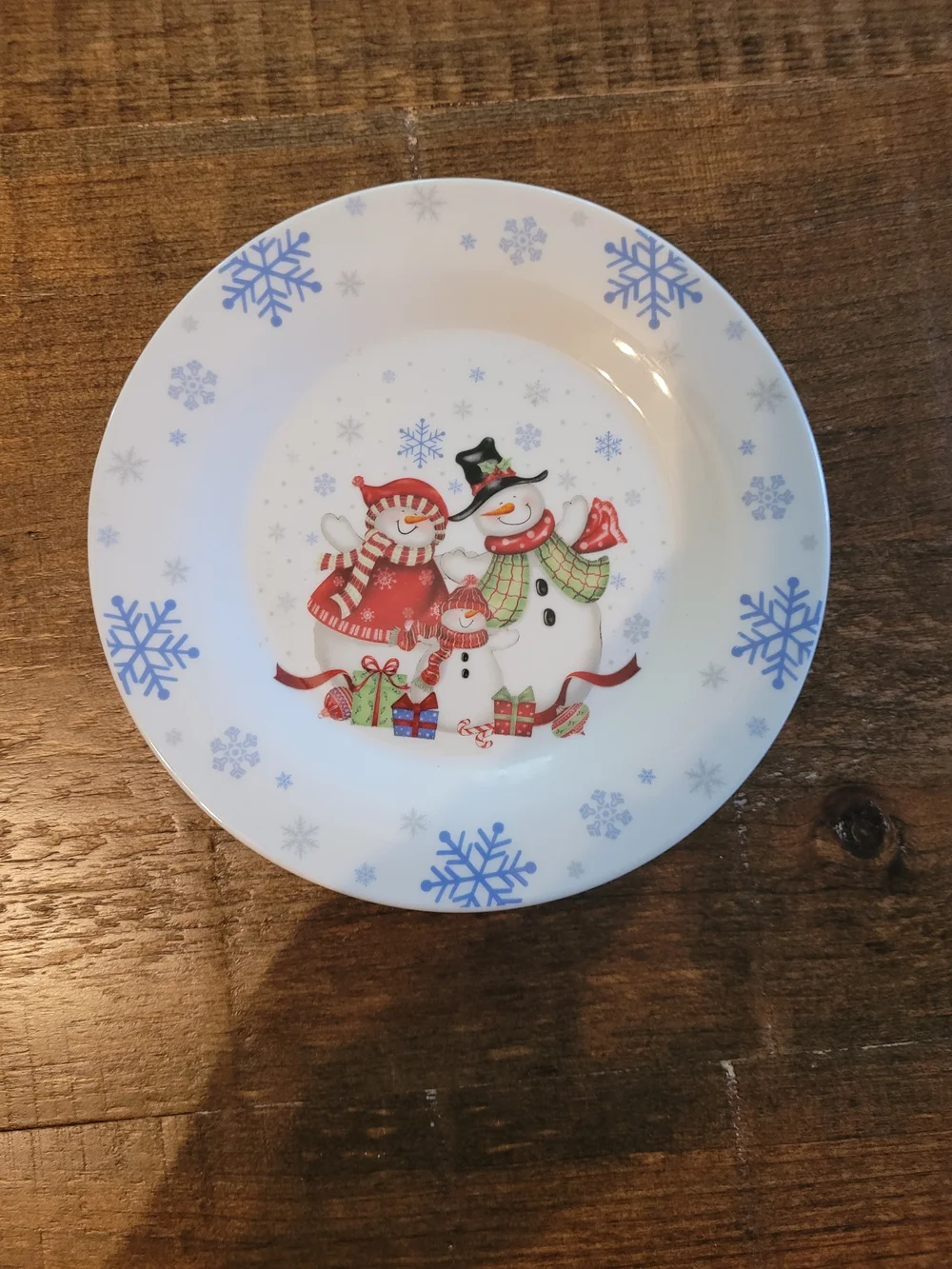 Festive Santa Face Holiday Ceramic Plate - White & Red